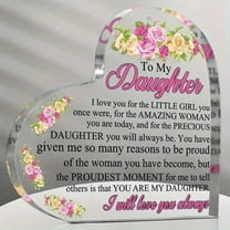 "to My Daughter" Heart Daughters Cherished Acrylic Desk Plaque Decor Always My Youngsters Girl Timeless Gift for Birthday Graduation Wedding Christmas Heartfelt Home Decor to Daughter Gifts
