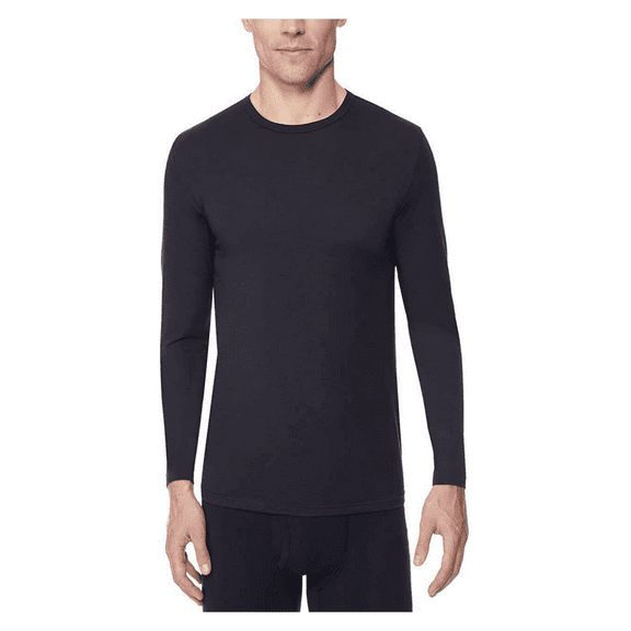 32 Degrees Heat Men's Long Sleeve Base Layer Quick Dry T- Shirt, Black, M
