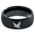 thumbnail image 2 of Tungsten Bird Flying Spreading Wings Aves Band Ring 8mm Men Women Comfort Fit Black Dome Brushed Polished, 2 of 4
