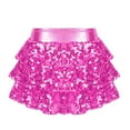 thumbnail image 2 of Zaldita Kids Girls Sparkly Shiny Metallic Dance Skirt for Ballet Hip Hop Latin Jazz Belly Dancing Cheerleading Costume A Hot Pink 10, 2 of 4