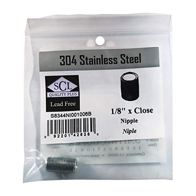 Niple Smith Cooper SS 1/8" Schedule 40 de Acero Inoxidable