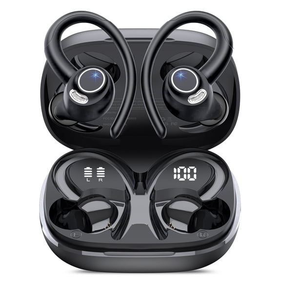 Wireless Earbuds, Bluetooth 5.4 Headphones Sport, over EarBuds with ENC Noise Cancelling Mic, 48H, Wireless Earphone with Earhooks, Stereo Deep Bass, IP7 Waterproof earbud for Workout Running