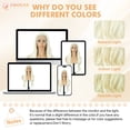 thumbnail image 5 of PHOCAS 26 Inch Long Lace Front Wig 13x3 Synthetic Deep Wave Glueless Wig for Women Pre Plucked Natural Hairline Heat Friendly Tangle Free Platinum Blonde, 5 of 9