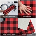 thumbnail image 4 of Balery Buffalo Plaid Red Black Doormat, Durable Flannel Fabric, Waterproof Stain and Fade Resistant, Low Profile,Indoor Outdoor Door Mats, Easy Clean Patio Entrance Mat, 16x24in, 4 of 9