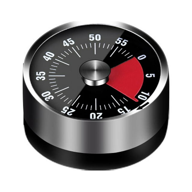 Temporizador de cocina mecánico de 60 minutos con esfera - Esfera de acero inoxidable y parte posterior magnética - Sonido retro Tick-Tick, fácil de usar