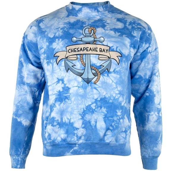 Anchor at Chesapeake Bay Mens Sweatshirt Tie Dye Royal Crackle MD