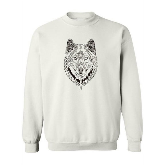 Gray Wolf Head Sweatshirt Women - Women Sweatshirt, White, 4XL