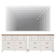 thumbnail image 3 of Set of 2 Dressers with 16 Drawers, Large Dresser TV Stand for Living Room Kids Room, White, 3 of 8