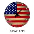 thumbnail image 3 of 12 Inch Wood American Flag Wall Clock, 3 of 6