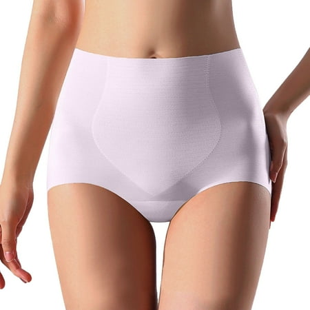 Women S Shaping High Waisted Ice Silk Seamless Underwear Silk Protein Bottom Crotch Lifting Sports Yoga Thin Briefs Shapewear