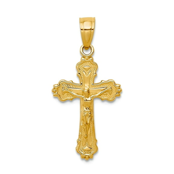 Finest Gold 10K Yellow Gold Crucifix Pendant