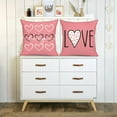 thumbnail image 2 of 4PCS Pink Valentine’s Day Throw Pillow Case Decorations - Valentine Linen Cushion Cover 18 x 18 Inches Heart Love Gift Decor for Sofa Couch, 2 of 6