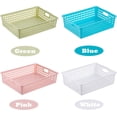 thumbnail image 2 of 8 Pack A4 Size Plastic Baskets with Handles, Colorful Paper Trays for Organizing, Stackable Classroom Storage Bins for Home Office School, 2 of 7