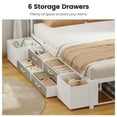 thumbnail image 6 of AOGLLATI Full Size Daybed Frame with 6 Drawers & Bookcase Storage - 14 Inch Metal Platform Daybed with Charging Station & LED Lights, White & Oak Grey, 6 of 10