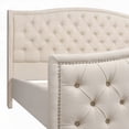 thumbnail image 5 of The Sky Neutral Beige Polyester Fontana Wingback Platform Bed Frame Has a 51-Inch Tall Headboard and Air-Circulating Feature, 5 of 12