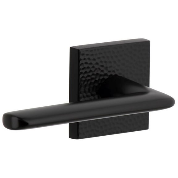 Viaggio Qadmhmbrz_Psg_238_Lh Quadrato Hammered Left Handed Solid Brass Passage Door Lever