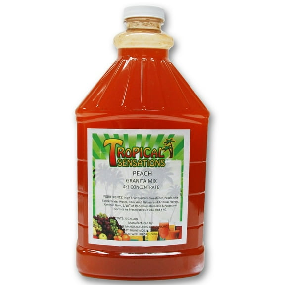 Tropical Sensations Peach Granita Slushie Mix – 64 oz Bottle – Non-Alcoholic Frozen Drink Mix for Slush Machines