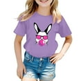 thumbnail image 2 of Toddler Girls Bunny T-Shirt Loving Bunny Girls Bunny Graphic Tees Christian Faith Kids Cute Shirt 10-11, 2 of 5