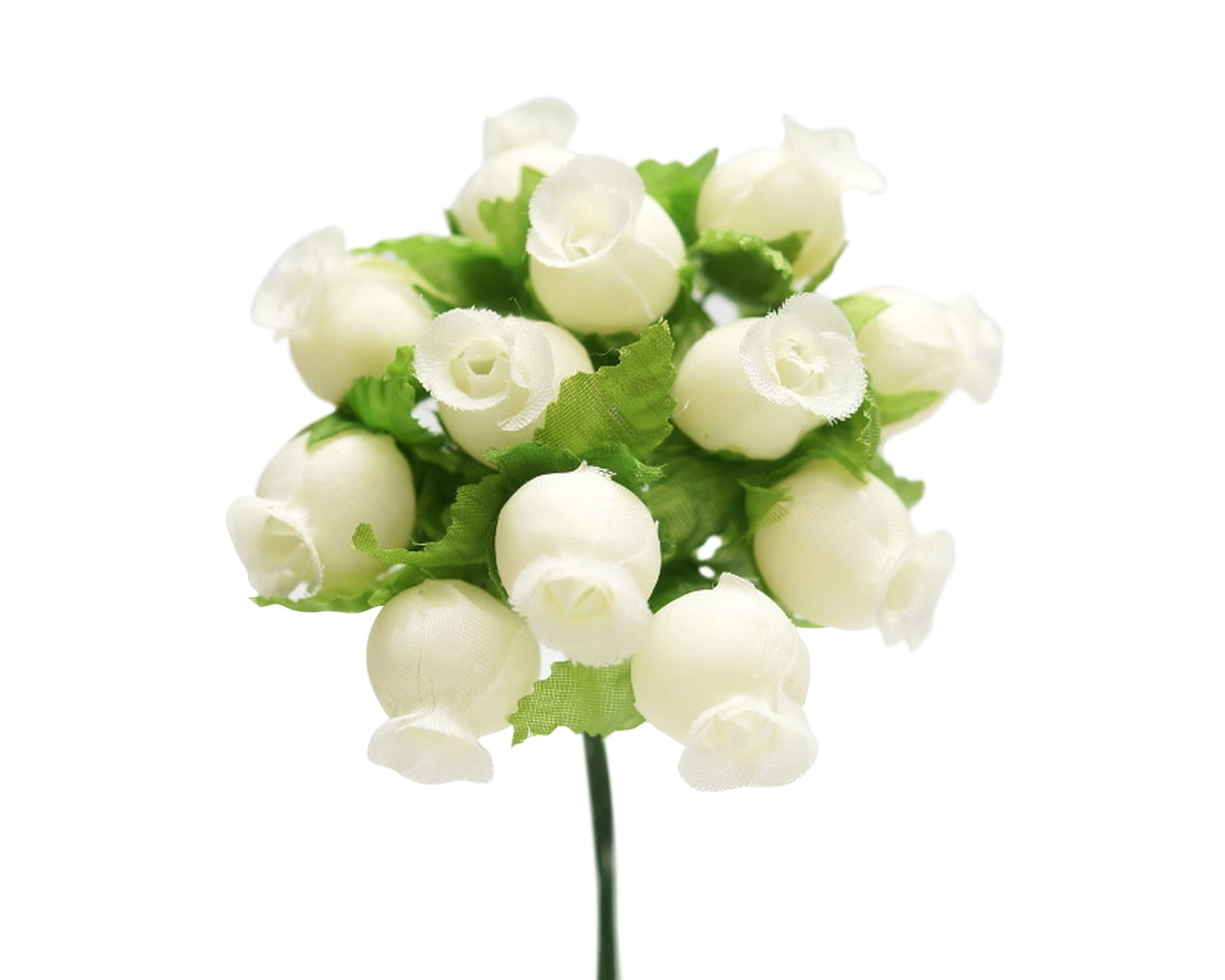 Ivory Artificial Silk Flower Roses - 12 Mini Bouquets of 12 Rosebuds, 144 Rosebuds Total, Wedding, Reception, Anniversary, Bridal Shower