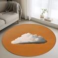 thumbnail image 2 of Orange Sky Round Rug 3.3ft Washable Circle Entryway Rugs Non Slip Abstract Sky White Minimalist Area Rug Indoor Floor Carpet for Bedroom Kitchen Living Room Home Office Dining Room Nursery, 2 of 9