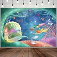 thumbnail image 3 of Mermaid Backdrop Under The Blue Sea Background for Teen Girls Birthday Party Decorations Banner Photographic Booth Props, 8X6, 3 of 5
