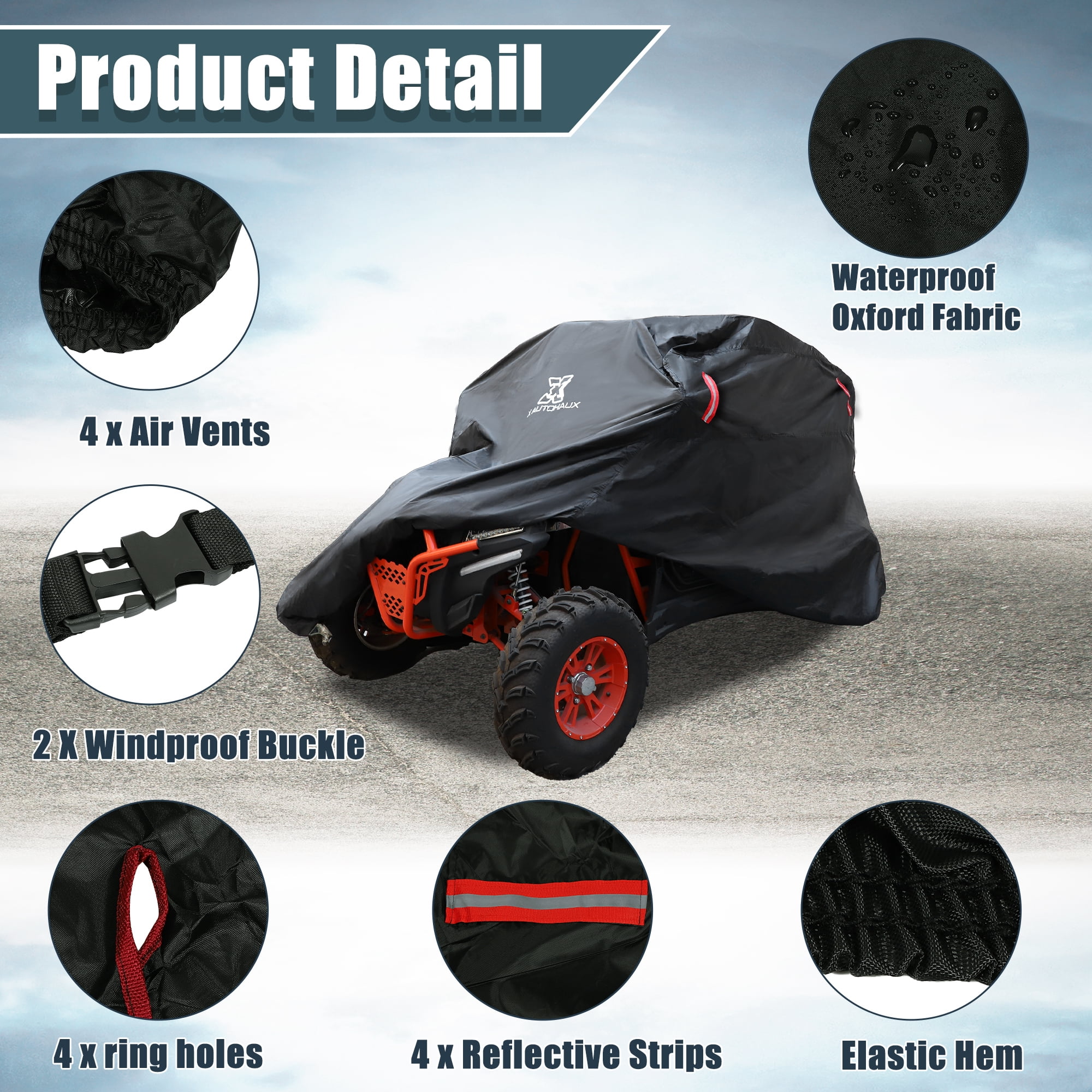 Unique Bargains Waterproof Full Cover for Can-Am Maverick Max Sport 4-6 Seater