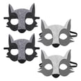thumbnail image 4 of 4 Uds. Máscaras de animales de fieltro máscaras de media cara Cosplay Lobo máscara de mascarada de animales, 4 of 5