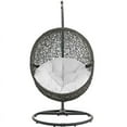 thumbnail image 4 of Modway Hide Steel Rattan Outdoor Patio Swing Chair with Stand in Gray/White, 4 of 7