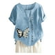 thumbnail image 2 of Puntoco Mujer Verano O-Cuello Manga Corta Mariposa Impreso Camisa Suelta tops Blusa Puntoco Puntoco-789, 2 of 3