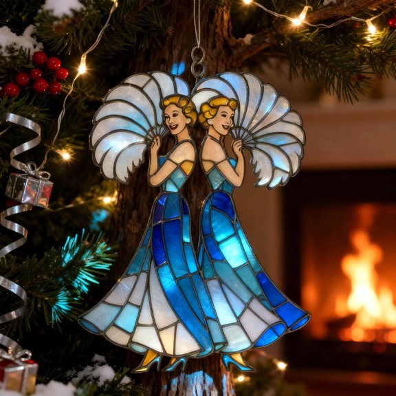 Sisters Holiday Ornament Friendship Decoration Pendant Christmas Decoration Pendant Tree Window Mantel Gift Bestie Sister Bonding Gift Stage Art Deco Inspired Glamour Keepsake