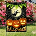 thumbnail image 4 of Garden Flags 12x18 Inch Halloween Garden Flag Outdoor Fall Decorations Vertical Double-Sided Witch Pumpkin Moon Banner Yard Sign for Porch Lawn Home Party Garden Decor, 4 of 6
