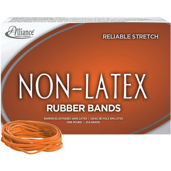 Non-Latex Rubber Bands, Size 33, 0.04" Gauge, Orange, 1 Lb Box, 720/box | Bundle of 5 Boxes