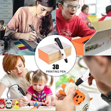 Nerdi USB Charging 3D Printing Pen Doodler Kit with 12 Colors (120 Feet PLA Filament),