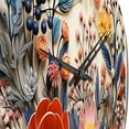 thumbnail image 3 of Designart "Floral Wreath in Beige and Orange IV" Floral Oversized Wall Clock, 3 of 5