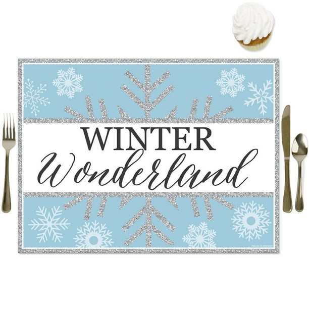 Luxury winter wonderland table setting Winter Wonderland Party Table Decorations Snowflake Holiday And Wedding Placemats Set Of 16 Walmart Com