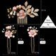 thumbnail image 4 of 5 horquillas para el pelo con flores para novia, con perlas de cristal, para boda, accesorios dorados para el pelo, joyería con diamantes de imitación para novias, damas de honor, mujeres y niñas, 4 of 5