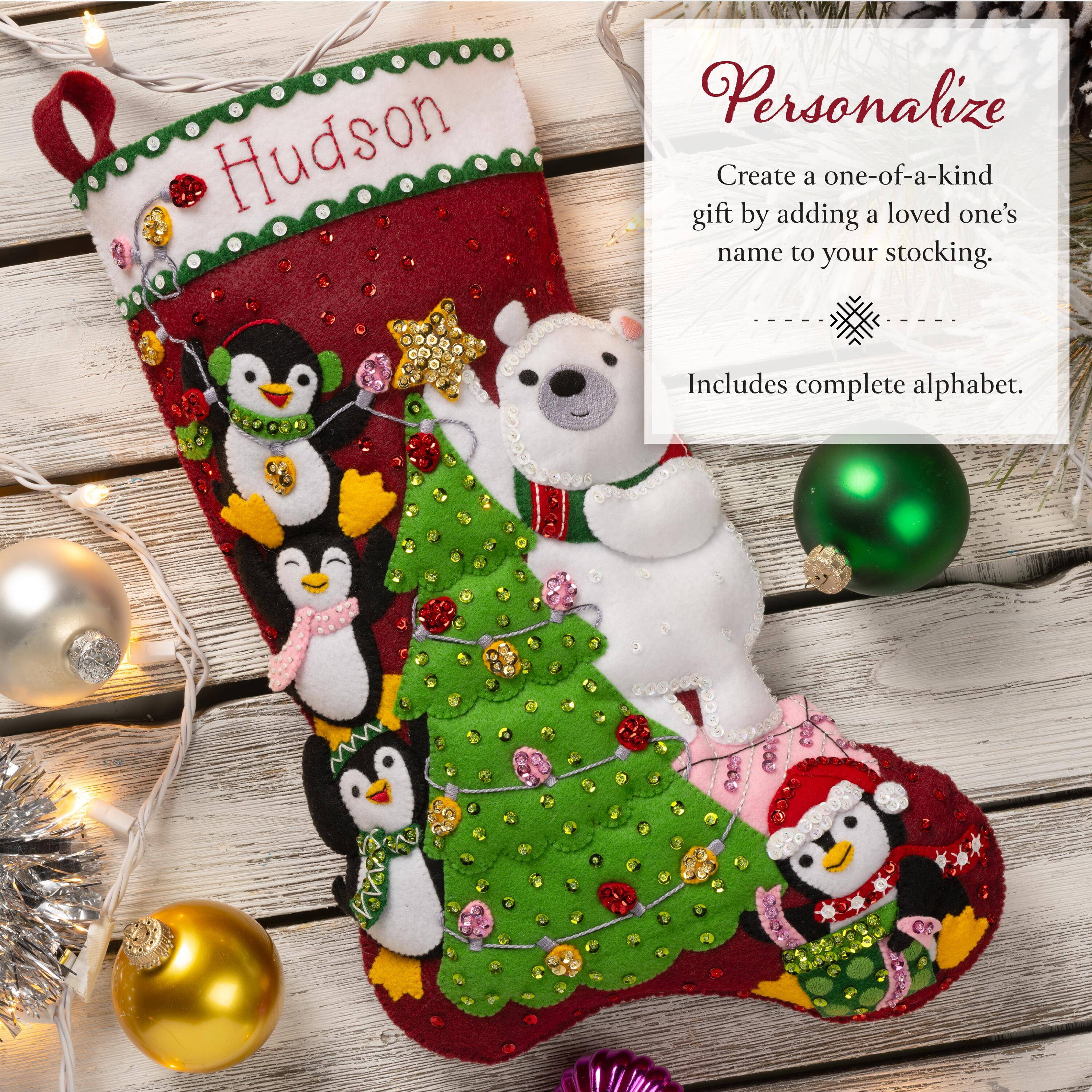 Bucilla Arctic Tree Trimmers 18 in Felt Applique Stocking Kit