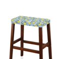 thumbnail image 4 of FOR U DESIGNS Lemon Flower Blue Pattern Stool Covers Rectangle 2 pcs Anti-Slip Pub Counter Bar Stool Covers Comfortable Vanity Stool Cover Height Bar Stools Slipcovers, 4 of 9