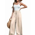 thumbnail image 3 of Women Wide Leg Pants High Waisted Trousers Linen Lounge Beach Cover Ups Flowy Pants XXL, 3 of 7