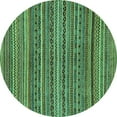 thumbnail image 1 of Ahgly Company Indoor Round Abstract Turquoise Blue Modern Area Rugs, 4' Round, 1 of 4
