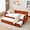 Orange, variant on Twin Size Daybed Velvet Upholstered Tufted Sofa Bed with Pop Up Trundle, Armrests, Pocket, USB, Modern Day Bed Frame with Wooden Salts, Box Spring Required, for Living Room, Bedroom, Orange