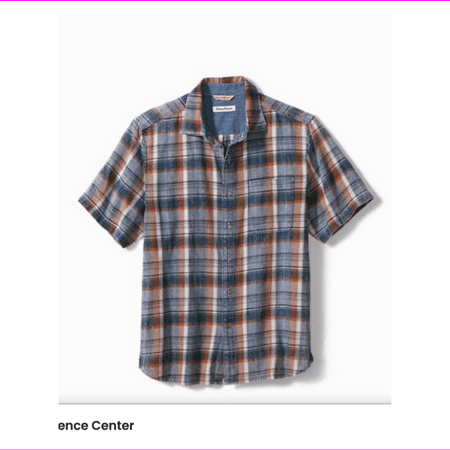 $145.00 TOMMY BAHAMA Big and Tall Seaspray Plaid Camp Shirt SIZE 3XLB
