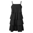 thumbnail image 4 of Hfolob Womens Dress Women's 2024 Summer Dresses Sleeveless Ruffle Tiered Layered Chiffon Pleated A Line Swing Mini Dress For Women, 4 of 8