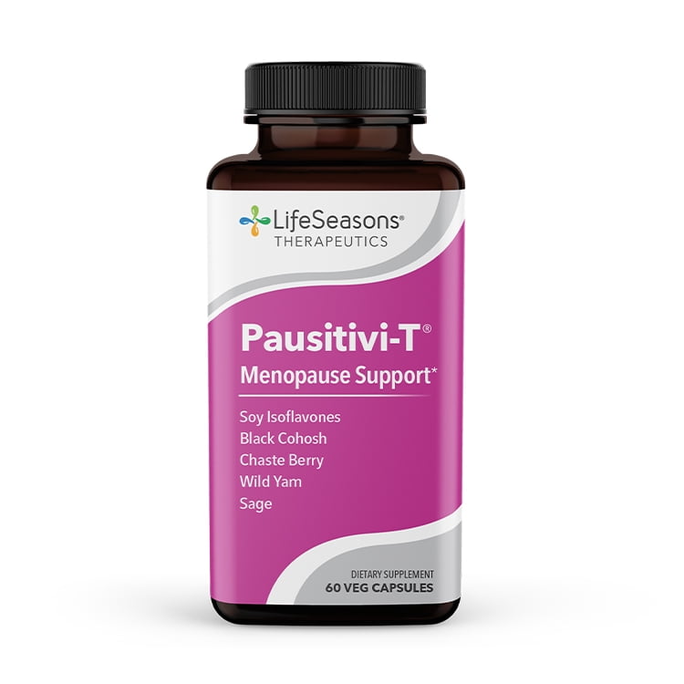 LifeSeasons - Pausitivi-T - Menopause Relief Supplement - Natural Support for Hot Flashes, Hormone Balance and Night Sweats - Contains Black Cohosh and Soy Isoflavones - 60 Capsules