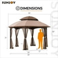 thumbnail image 5 of Sunjoy 13.5x13.5 ft. Gazebo with 2-Tier Dome Canopy Roof, Steel Frame Soft top Gazebo with Ceiling Hook and Mosquito Netting, Tan and Brown, 5 of 16