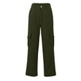 thumbnail image 3 of BRDFRL Cargo Pants Tactical Hiking Pants for Women Stretchy Waist Army Green L, 3 of 6
