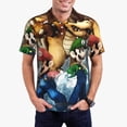 thumbnail image 2 of Lsque Mario Pattern Golf Shirts for Men Dry Fit Print Moisture Wicking Performance Short Sleeve Polo Shirt-4X-Large, 2 of 7