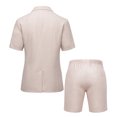 thumbnail image 7 of JFOPQVSM Men's Suit Set 2 Piece Short Sleeve Jacket and Shorts Thin Lightweight Leisure Suit Loose Short Trousers Elastic Waist Casual Summer Suit Streetwear, 7 of 7