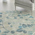thumbnail image 6 of Nourison Tranquil Nature Ivory/Turquoise 5'3" x ROUND Area Rug, (5 Round), 6 of 8