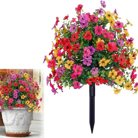 Artificial Violet Ball Topiary Tree,QZS Realistic Fake Bushes Plant for Patio,15.7x22In Artificial Bushes Plant with Spike for Outdoor,Garden,1Pack